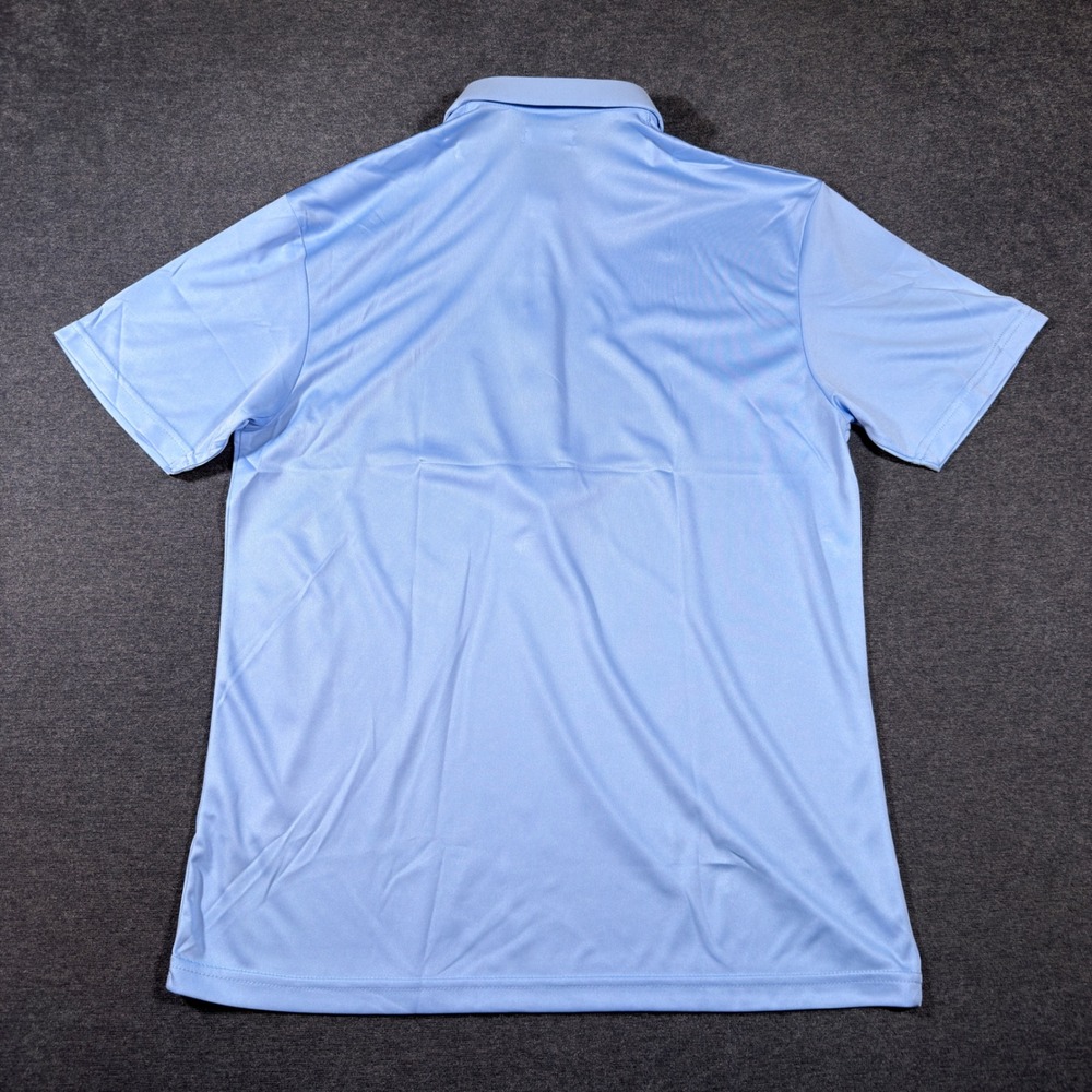 Collars & Co Dress Collar Polo Mens Medium Blue Short Sleeve Performance Shirt - Picture 4 of 8